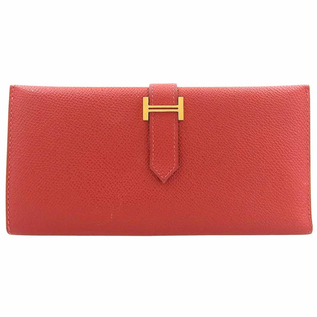 Hermès 2004 Bearn Classic Rouge Vif in Red Epsom leather from VINTAGE QOO TOKYO