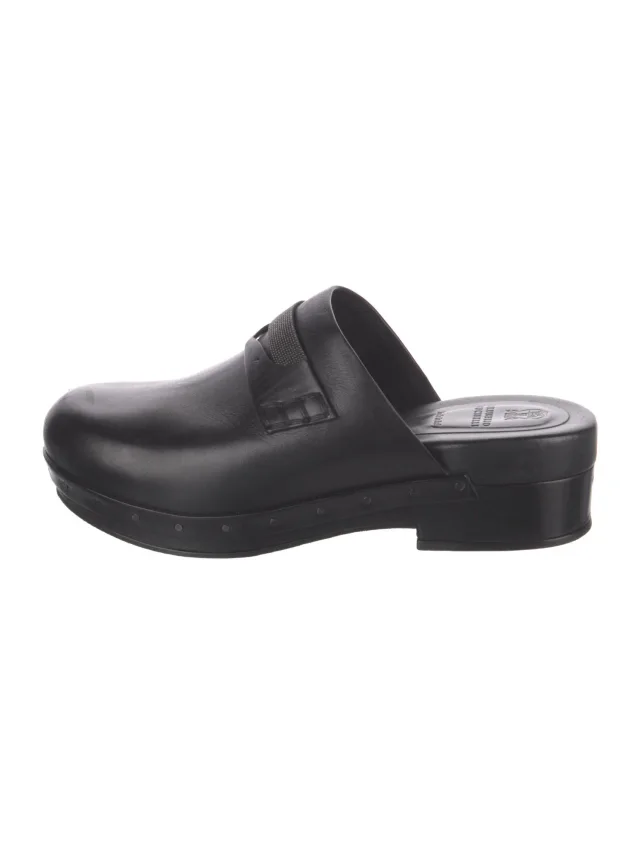 Brunello Cucinelli Monili Leather Mules in black Leather from The RealReal