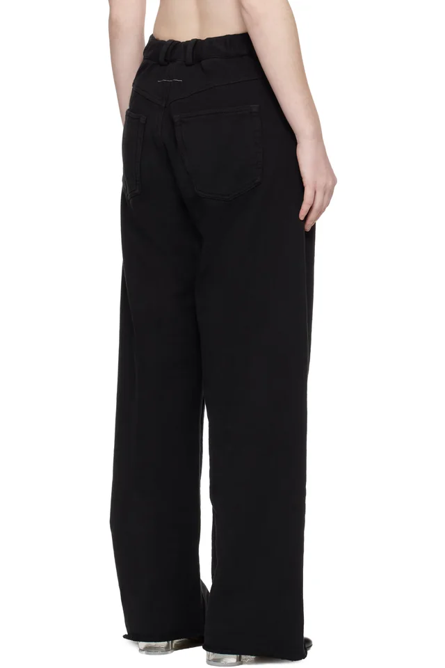 MM6 Maison Margiela Black Wide-Leg Cotton Trousers, photo 3 of 4 from SSENSE