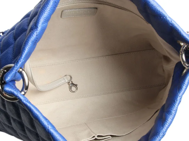 Chanel Cobalt Quilted Caviar Easy Tote in Caviar leather from Ann's Fabulous Finds, photo 9 of 10