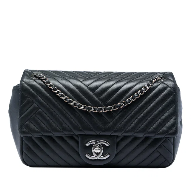 Black Chanel Small Lambskin CC Crossing Flap Shoulder Bag in Black Lambskin from Designer Revival