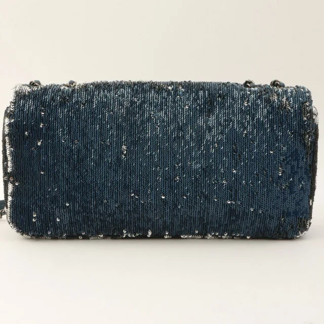 Chanel Sequined Coco Cuba Chain Shoulder Bag, circa 2016, Blue in Blue from VINTAGE QOO TOKYO, photo 2 of 11