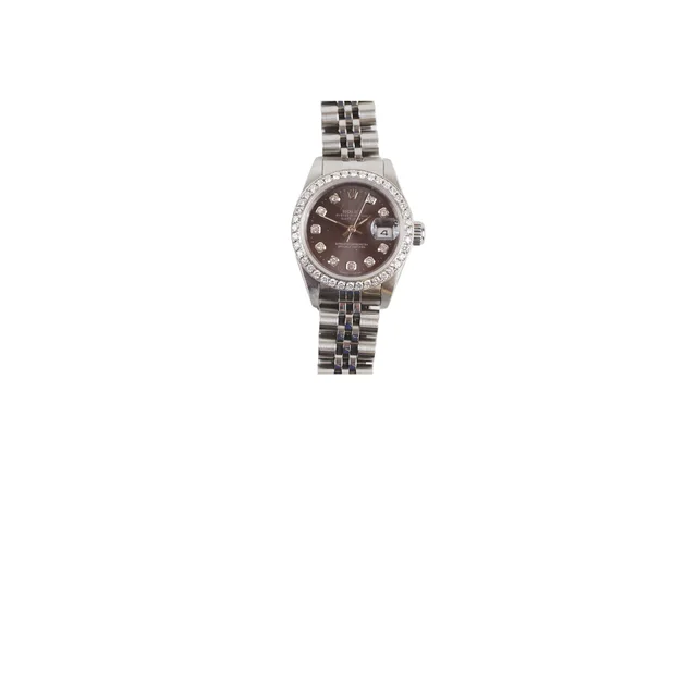 Rolex Lady Datejust 26 Dark Grey Dial with Aftermarket Diamonds in Grey from The Purse Affair