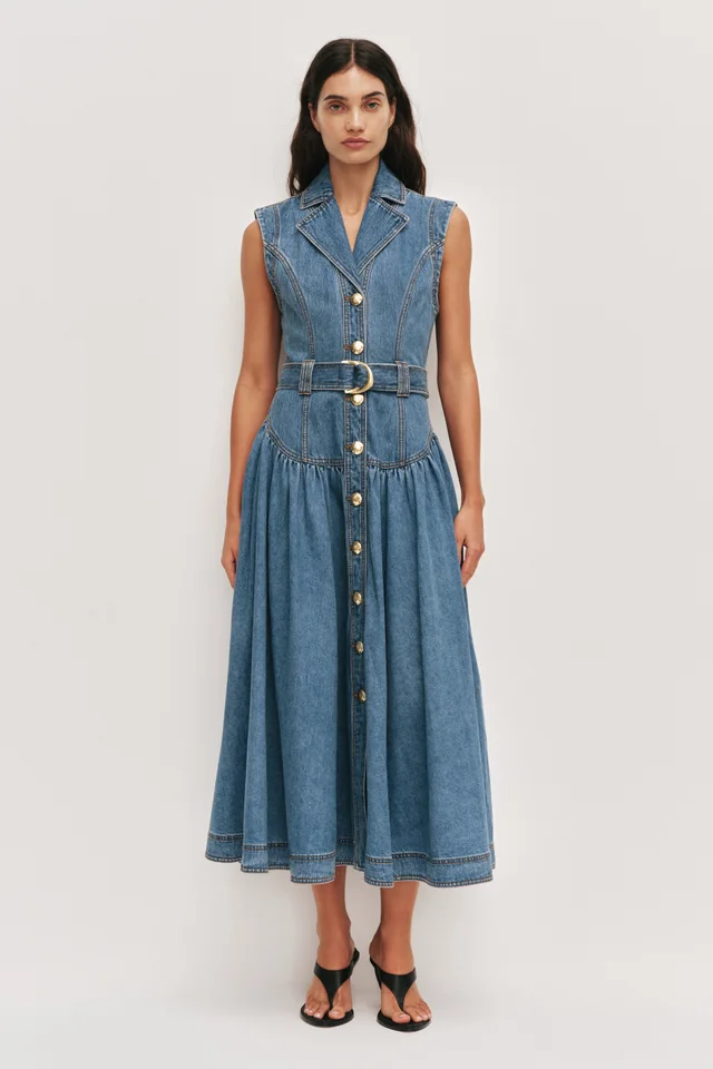 AJE Liliana Belted Denim Midi Dress from Aje, photo 1 of 1