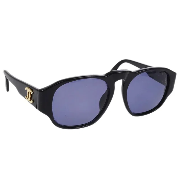 Chanel Sunglasses Eyewear Black Small Good in Black Resin from AMORE Vintage Tokyo