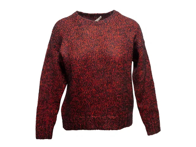 Miu Miu Red & Black Miu Virgin Wool & Mohair Melange Knit Sweater Size IT 36 in Black Wool from Designer Revival