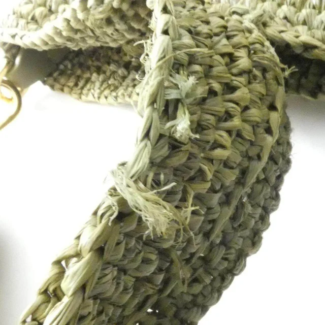 Loewe Slit Bag Mini Raffia Calf Bag in Green Calfskin from LuxUness, photo 7 of 8