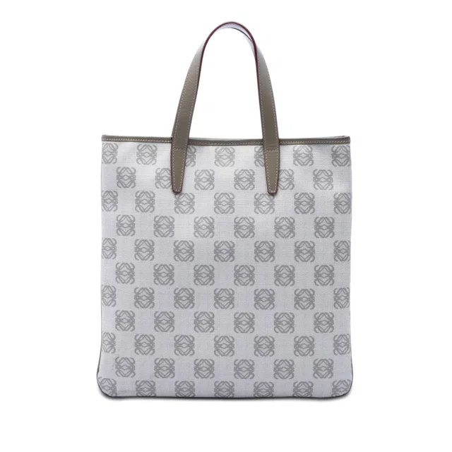 Grey LOEWE Anagram Coated Canvas Tote in Grey Coated canvas from Designer Revival