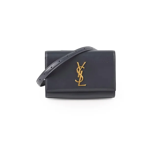 Saint Laurent Cassandra Belt Bag Dark Grey in Grey Leather from The Purse Affair