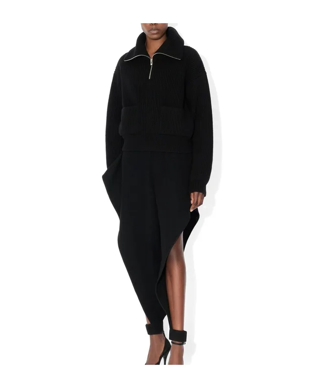 Alaïa Half-Zip Ribbed Knitted Sweater, photo 2 of 4 from SENSER
