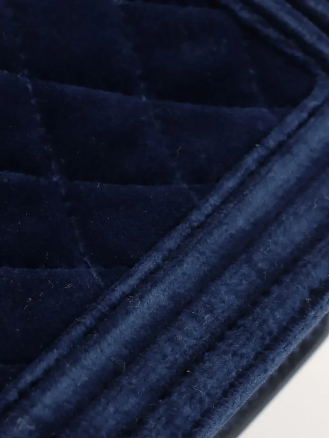VELVET BOY CHANEL CHAIN SHOULDER BAG MINI, NAVY, c. 2013 in Navy Velvet from VINTAGE QOO TOKYO, photo 16 of 21