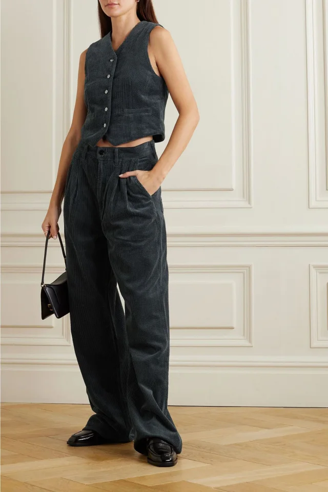 Goldsign The Orten Cotton-Corduroy Vest in Grey, photo 2 of 4 from THE OUTNET