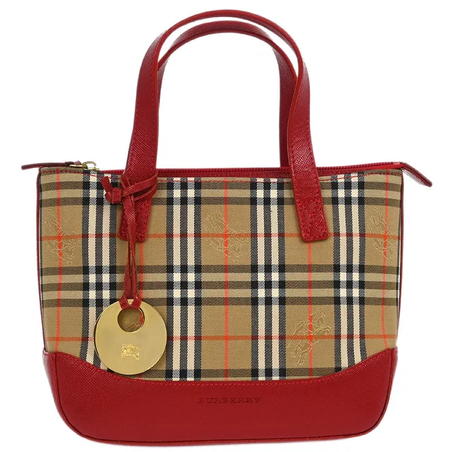 Burberry Beige House Check Tote Handbag in Beige Canvas from AMORE Vintage Tokyo