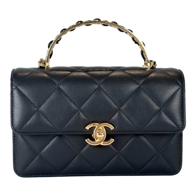 Chanel Classic Flap Mini Handle Bag Black in Black from Luxury Promise, photo 2 of 2