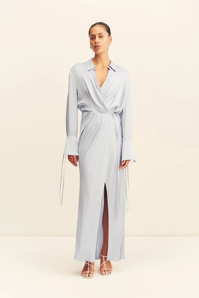 Shona Joy AGNES DRAPED SHIRT MAXI DRESS - ARCADIAN BLUE from Shona Joy, photo 1 of 1