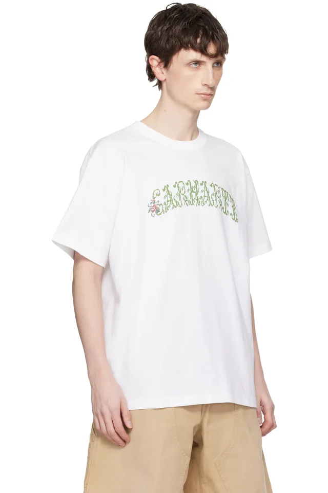 Carhartt Work In Progress White Monogram T-shirt, photo 2 of 3 from SSENSE