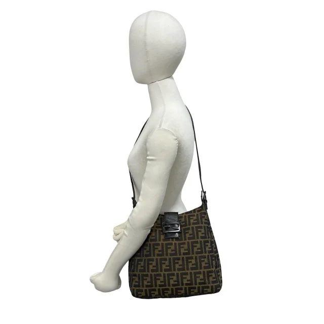 Fendi Zucca Canvas Leather Shoulder Bag in Brown Canvas from LuxUness, photo 2 of 10