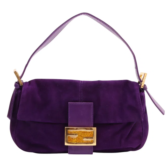 Fendi Suede Mamma Baguette Purple in Purple Suede from VINTAGE QOO TOKYO
