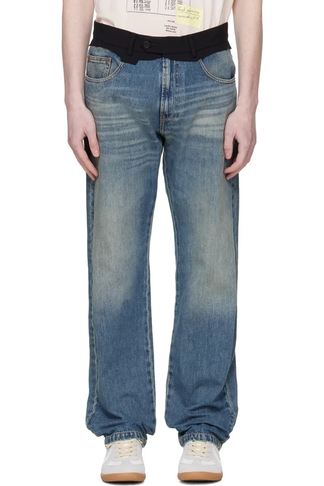 MM6 Maison Margiela Blue Replaced Waist Jeans, image 1 of 1 from SSENSE