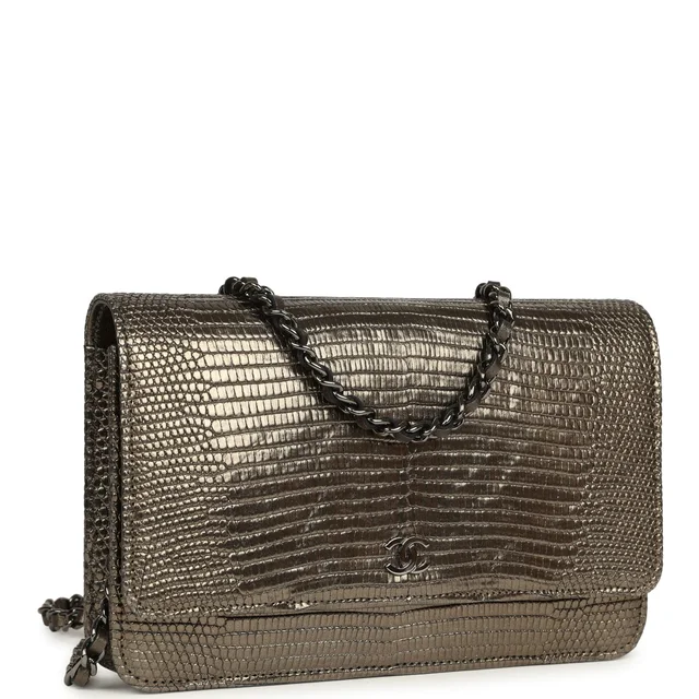 Chanel Wallet On Chain WOC Anthracite Lizard Ruthenium Hardware in Lizard from Madison Avenue Couture, photo 2 of 2