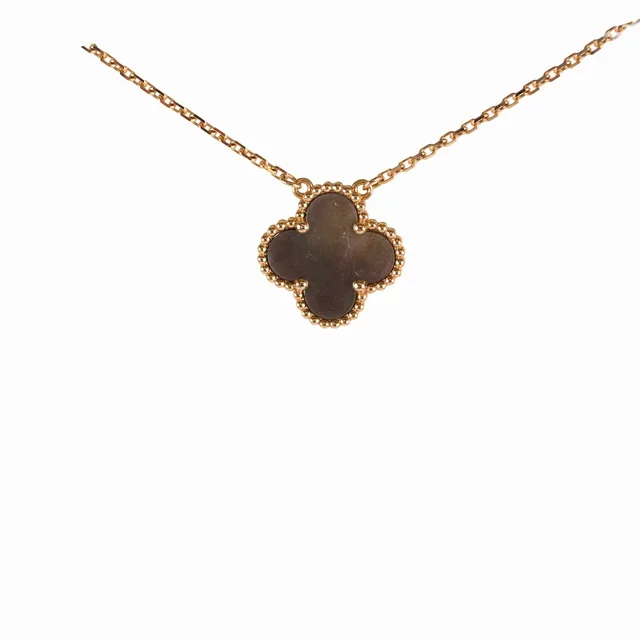Van Cleef & Arpels Mother of Pearl Vintage Alhambra Necklace in Grey from The Purse Affair