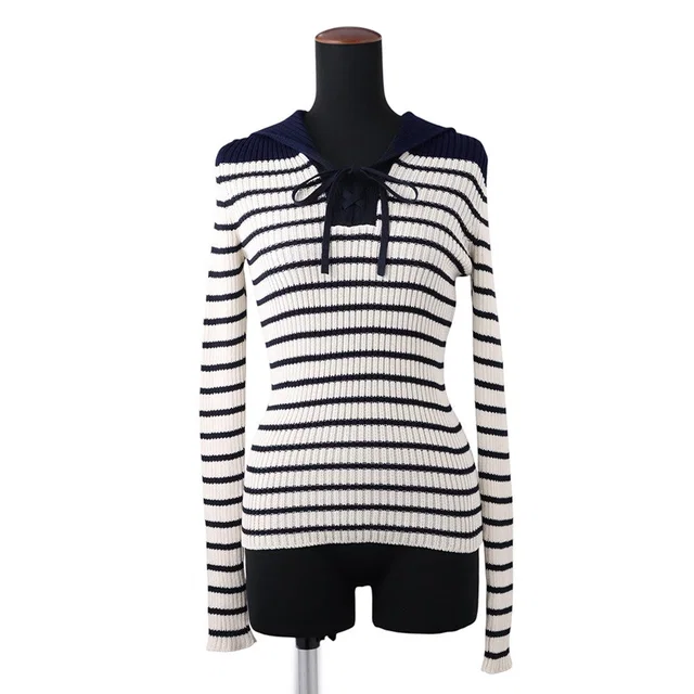 Dior Striped Sailor Knit Size 36 Navy/White214S27AM731 Cotton100% in Navy from GALLERY RARE