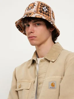 Kangol Geometric patterned bucket hat in 44% Modacrylic, 21% Polyester, 15% Acrylic, 100% Nylon, photo 3 of 6 from LUISAVIAROMA
