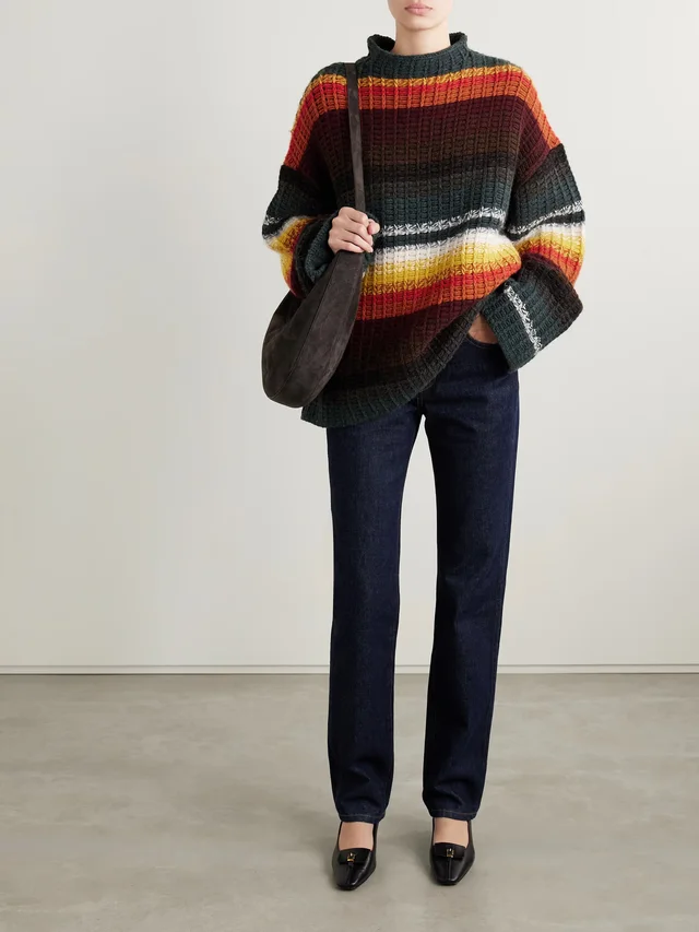 KHAITE Yanis oversized ribbed striped cashmere sweater, photo 2 of 2 from NET-A-PORTER (Canada)
