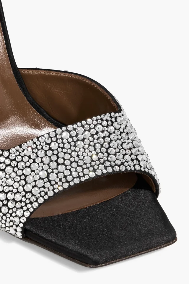 Giuseppe Zanotti Mya 105 Crystal-Embellished Satin Sandals, photo 4 of 4 from THE OUTNET