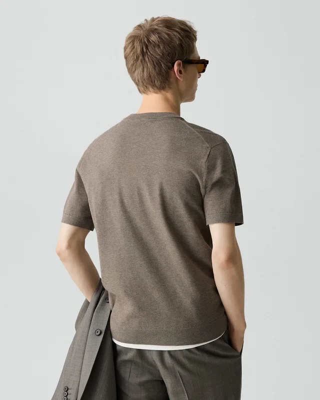 Theory Soris Tee in Light Bilen in MOREL MELANGE 62% Viscose, 38% Polyester; Exclusive Of Elastic, photo 3 of 9 from Theory