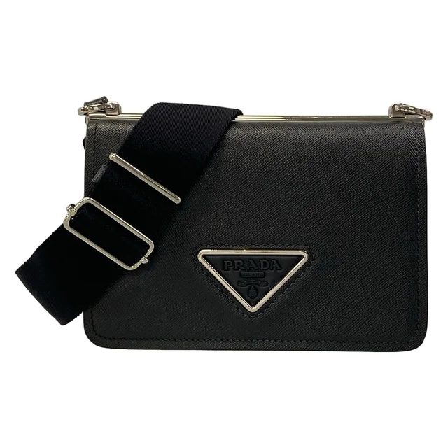 Prada Shoulder Bag Black Leather in Black Leather from The Reluxe