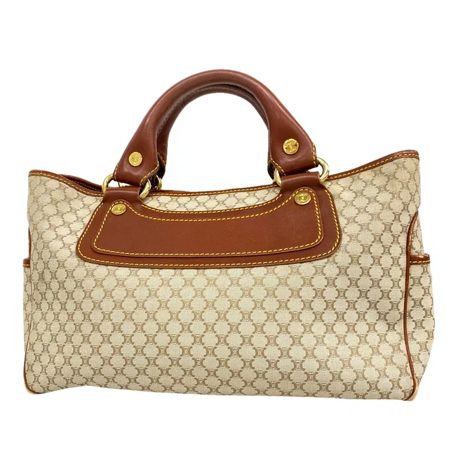Celine Handbag Boogie Nylon Canvas Beige Champagne Gold in Beige Canvas from The Reluxe