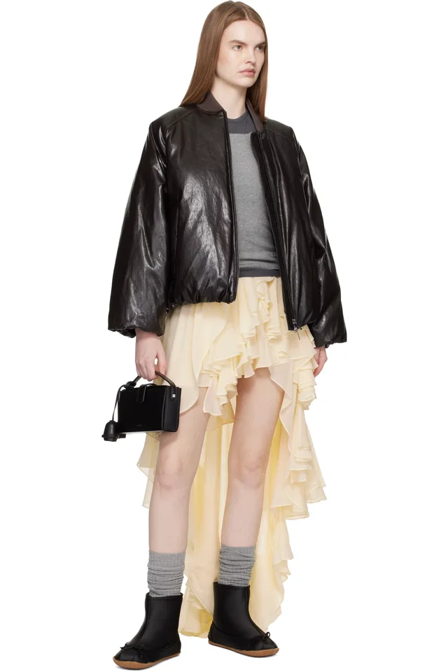 ABRA Black Satin Baby Boots, photo 5 of 5 from SSENSE