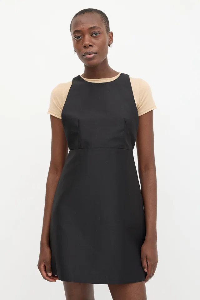 Prada Criss Cross Pinafore Dress in Silk from VSP Consignment