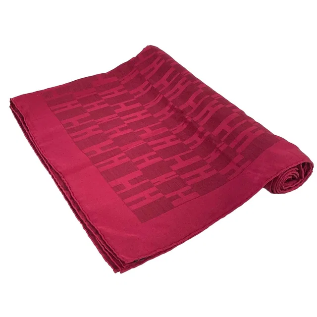 Hermès Shawl Bordeaux Grand Ash Wool Silk Scarf in Burgundy Silk from The Reluxe