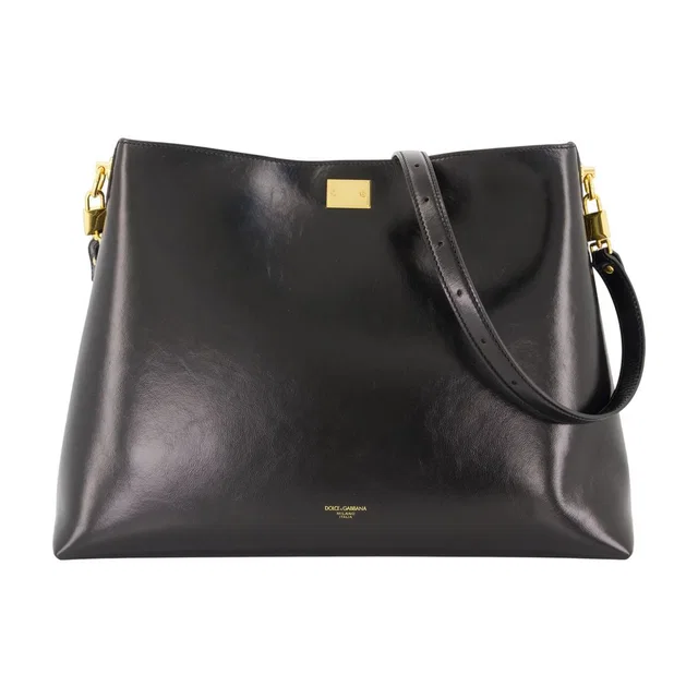 Dolce & Gabbana Vittoria Shoulder Bag — Black Calfskin in Black Calfskin from HEWI