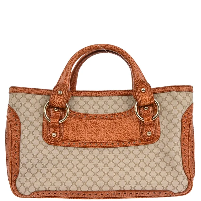 Celine Brown Macadam Boogie Bag Handbag in Brown Canvas from AMORE Vintage Tokyo