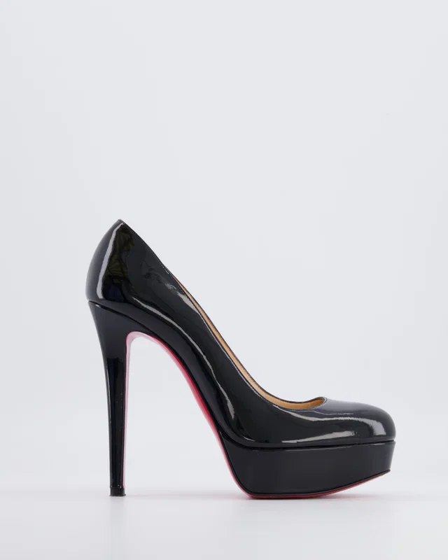 Christian Louboutin Black Patent Leather Bianca 140 Platform Pumps Size EU 38.5 in Black Patent leather from Sellier