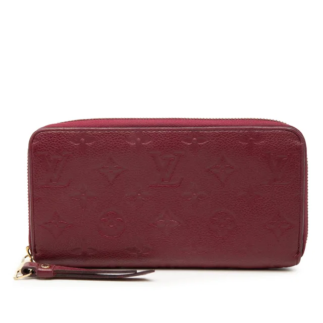 Red Louis Vuitton Monogram Empreinte Zippy Long Wallet in Red from Designer Revival