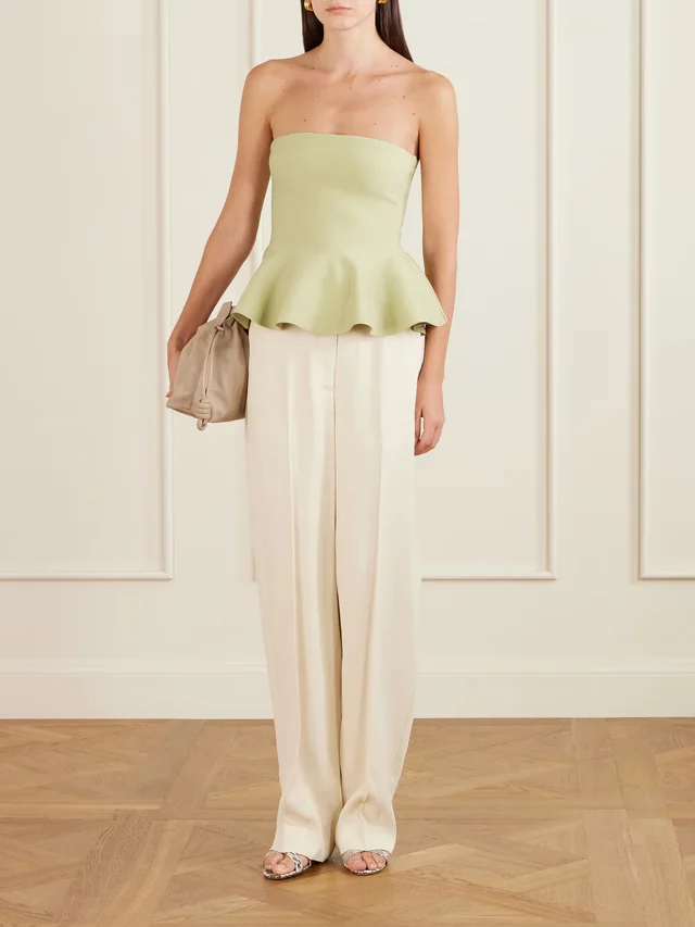 HIGH SPORT Eric strapless wool-blend peplum top in Green, photo 2 of 2 from NET-A-PORTER (Canada)