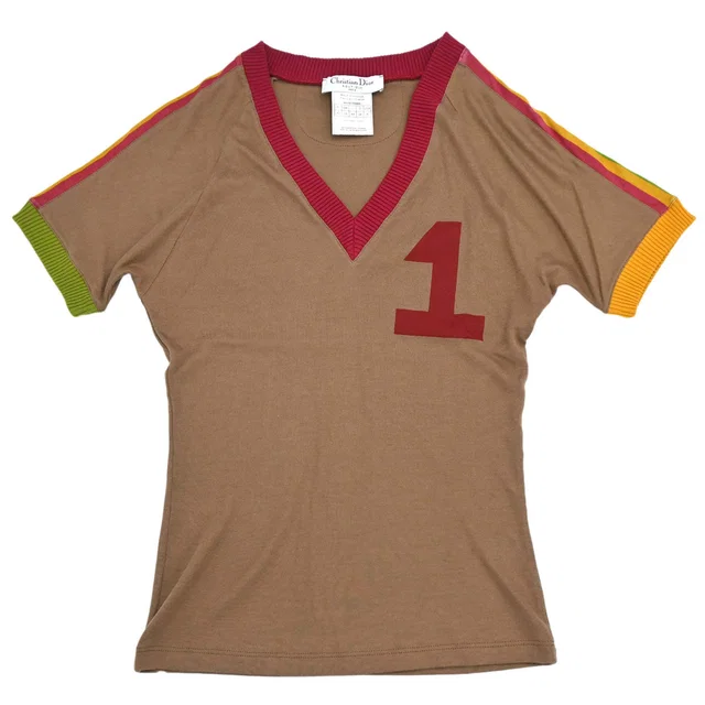 Dior 2004 Short Sleeve Top T-shirt Brown Rasta-Color #40 in Brown from AMORE Vintage Tokyo