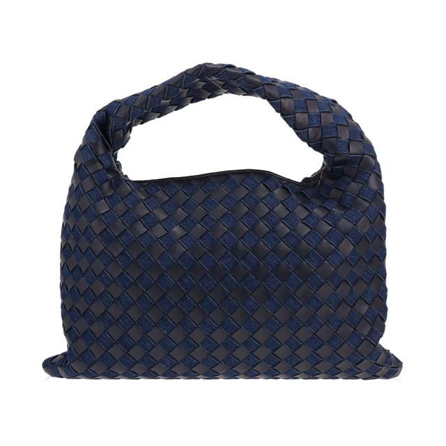 Bottega Veneta Hobo handbag in blue denim canvas and Bleu Marine Intrecciato leather in Navy Woven leather from Collector Square, photo 2 of 4
