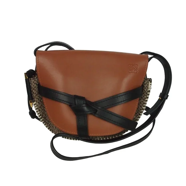 Loewe Gate Small Shoulder Bag Leather Tweed Brown in Brown Tweed from The Reluxe