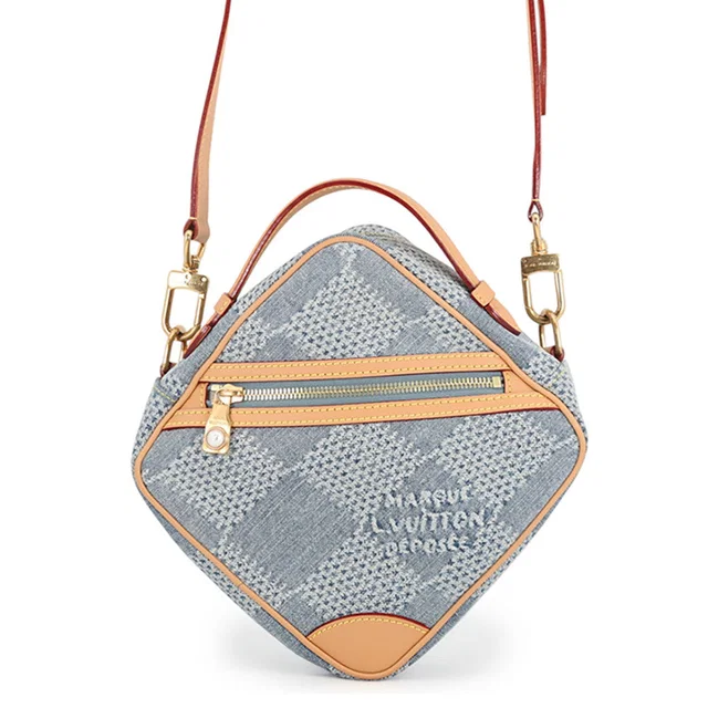 Louis Vuitton Chess Messenger BlueN40706 Damier・Denim 3D Cotton in Denim from GALLERY RARE