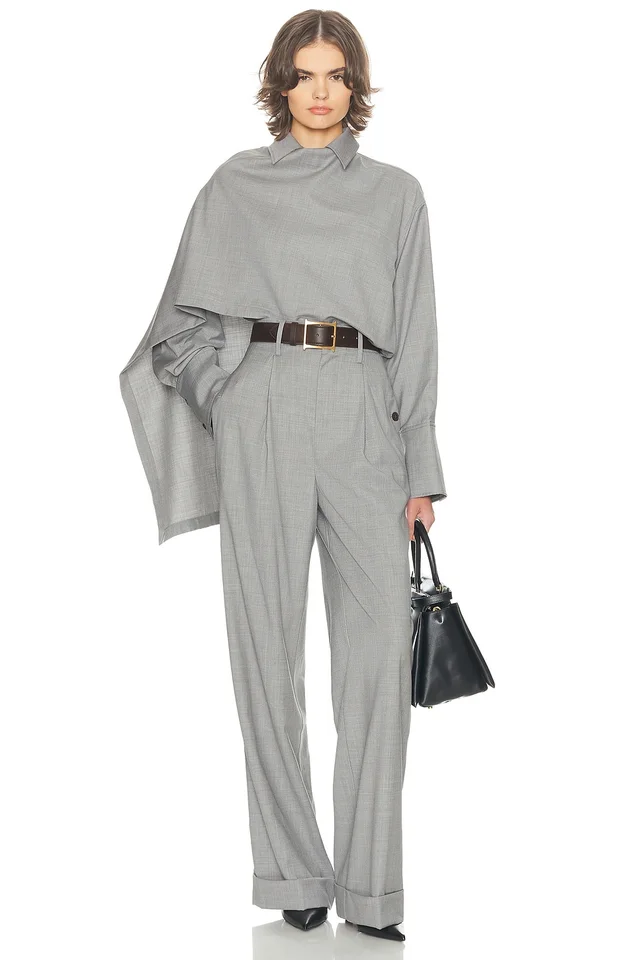 Helsa The Left Bank Layered Shirt in Grey Melange, photo 5 of 5 from REVOLVE (Canada)