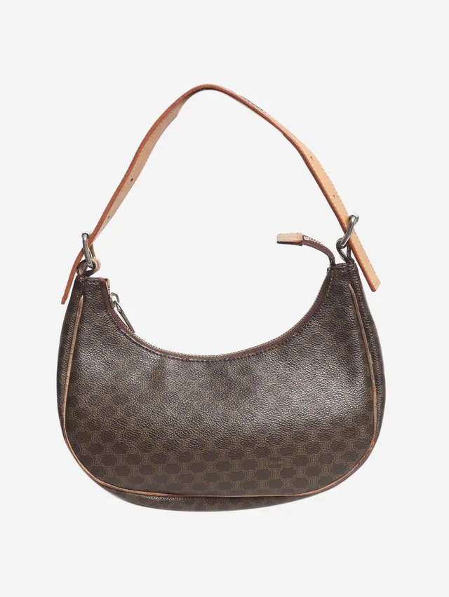 Celine Brown vintage Macadam shoulder bag in Brown Coated canvas from Sign of the Times
