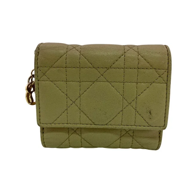 Compact Wallet Lady Dior Cannage Trifold Handbag in Leather from The Reluxe