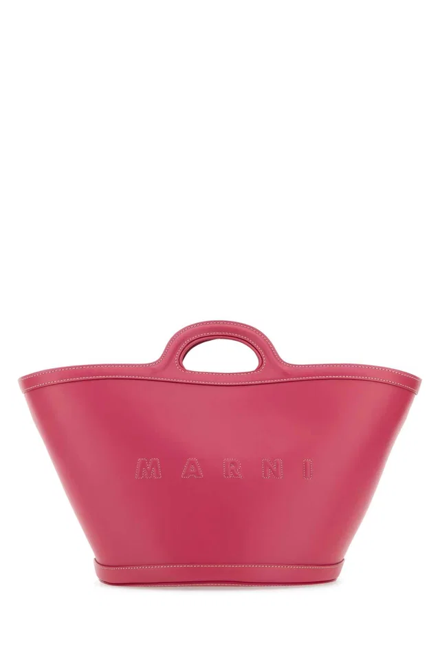 Marni Tropicalia Top Handle Bag — Pink in Pink Leather from HEWI