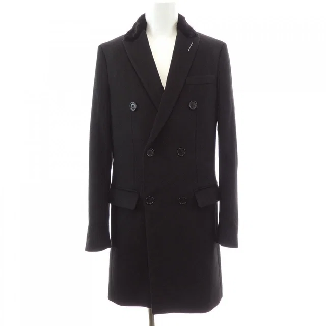 Dior Homme Coat Black in Black Cashmere from The Reluxe