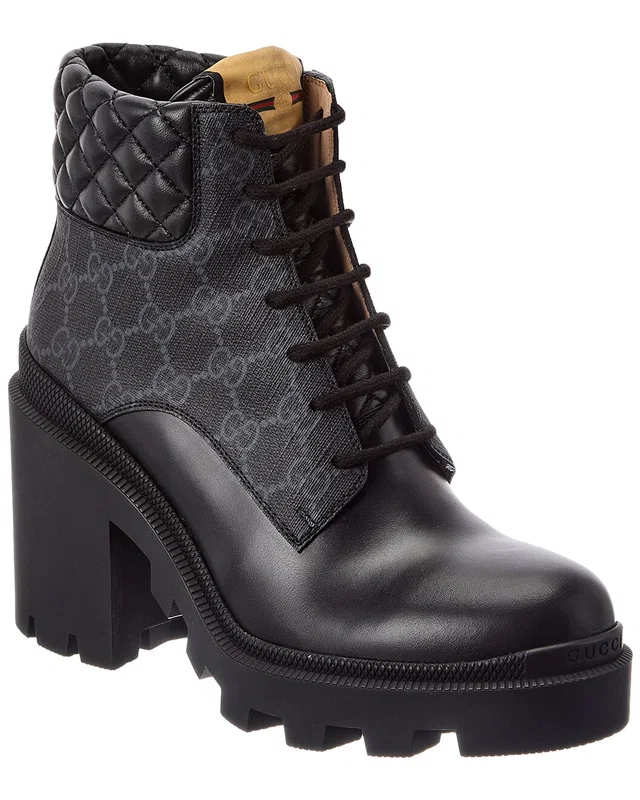 Gucci GG Supreme Canvas & Leather Boot, image 1 of 1 from Rue La La